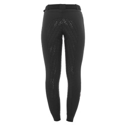 Damenreithose mit Vollbesatz Aria aus technischem Gewebe Equestro Schwarz