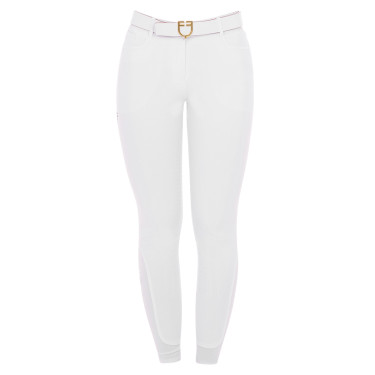 Damenreithose mit Vollbesatz Aria aus technischem Gewebe Equestro Weiß Wei&amp;amp;amp;amp;amp;szlig;