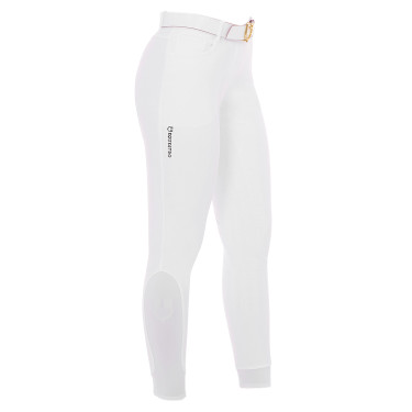 Damenreithose mit Vollbesatz Aria aus technischem Gewebe Equestro Weiß Wei&amp;amp;amp;amp;amp;szlig;