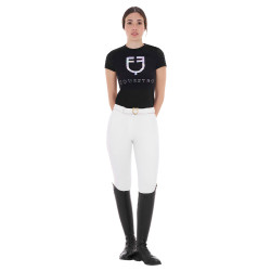 Damenreithose mit Vollbesatz Aria aus technischem Gewebe Equestro Weiß Wei&amp;amp;amp;amp;amp;szlig;