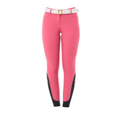 Damenreithose mit Vollbesatz Aria aus technischem Gewebe Equestro Geißblatt Rosa