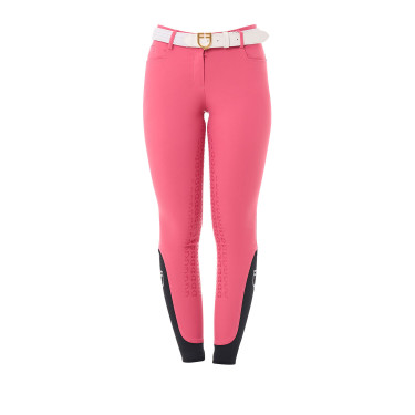Damenreithose mit Vollbesatz Aria aus technischem Gewebe Equestro Geißblatt Rosa