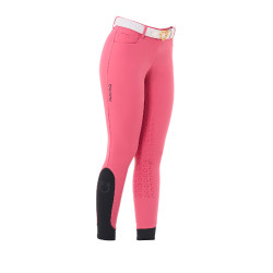 Damenreithose mit Vollbesatz Aria aus technischem Gewebe Equestro Geißblatt Rosa