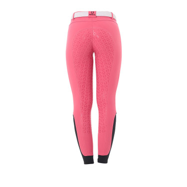 Damenreithose mit Vollbesatz Aria aus technischem Gewebe Equestro Geißblatt Rosa
