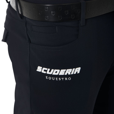 Herrenhose mit Kniebesatz Kollektion Scuderia Equestro Schwarz