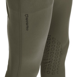 Eng anliegende Herrenreithose mit Grip und Caspar Equestro Logo Militärgrün Blau