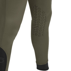 Eng anliegende Herrenreithose mit Grip und Caspar Equestro Logo Militärgrün Blau