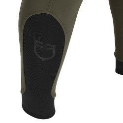 Eng anliegende Herrenreithose mit Grip und Caspar Equestro Logo Militärgrün Blau