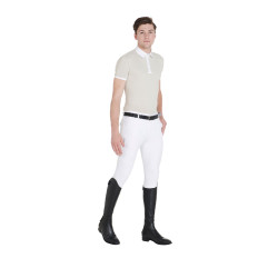Eng anliegende Herrenreithose mit Grip und Caspar Equestro Logo Weiß Weiß Eng anliegende Herrenreithose mit Grip und Caspar Equestro Logo Weiß Weiß