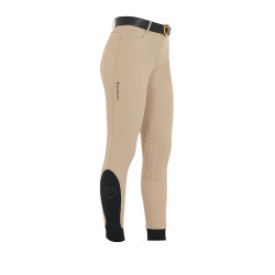 Eng anliegende Damenreithose mit Grip und Zenda Equestro Logo Weihrauch Beige