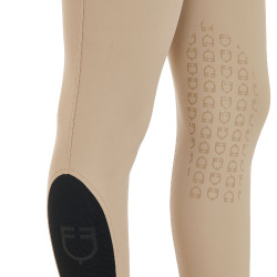 Eng anliegende Damenreithose mit Grip und Zenda Equestro Logo Weihrauch Beige
