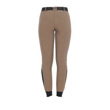 Eng anliegende Damenreithose mit Grip und Zenda Equestro Logo Walnuss Braun