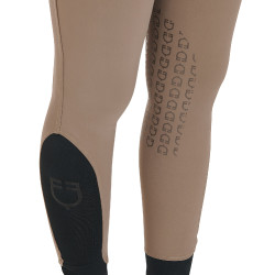 Eng anliegende Damenreithose mit Grip und Zenda Equestro Logo Walnuss Braun