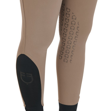 Eng anliegende Damenreithose mit Grip und Zenda Equestro Logo Walnuss Braun
