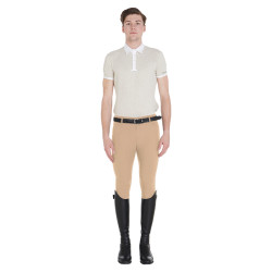 Eng anliegende Herrenreithose mit Vollbesatz Aria Equestro Weihrauch Beige