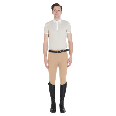 Eng anliegende Herrenreithose mit Vollbesatz Aria Equestro Weihrauch Beige