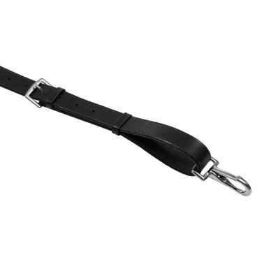 Martingal aus Leder mit silbernen Ziernähten Equestro Schwarz