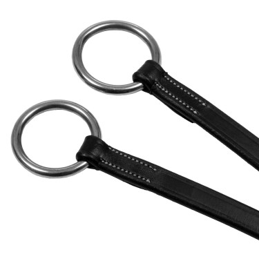 Martingal aus Leder mit silbernen Ziernähten Equestro Schwarz