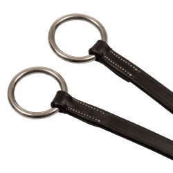 Martingal aus Leder mit silbernen Ziernähten Equestro Dunkelbraun