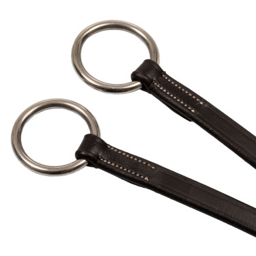 Martingal aus Leder mit silbernen Ziernähten Equestro Dunkelbraun