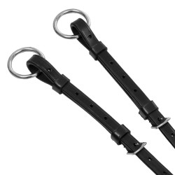 Leder-Martingal mit silbernen Nähten Equestro Schwarz