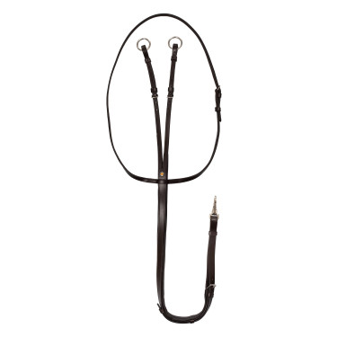 Leder-Martingal mit silbernen Nähten Equestro Dunkelbraun