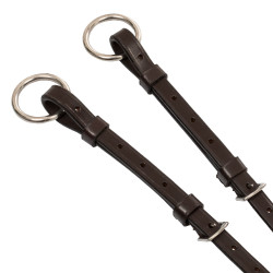 Leder-Martingal mit silbernen Nähten Equestro Dunkelbraun