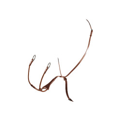Martingal mit Lederriemen Melanie mit elastischer Gabel Equestro Cognac Braun