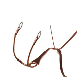 Martingal mit Lederriemen Melanie mit elastischer Gabel Equestro Cognac Braun