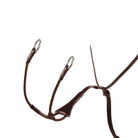 Martingal mit Lederriemen Melanie mit elastischer Gabel Equestro Dunkelbraun