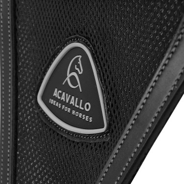 Martingal mit Lederbrustblatt und Acavallo-Netzeinsatz Schwarz
