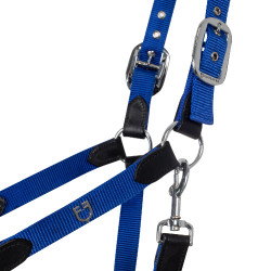 Ergonomisches Halfter mit Ledereinsätzen Lani Equestro Schwarz / Royalblau