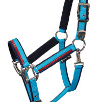 Nylonhalfter mit Führstrick Red Trim Equestro Türkis / Rot / Marineblau Nylonhalfter mit Führstrick Red Trim Equestro Türkis / Rot / Marineblau