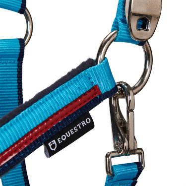 Nylonhalfter mit Führstrick Red Trim Equestro Türkis / Rot / Marineblau Nylonhalfter mit Führstrick Red Trim Equestro Türkis / Rot / Marineblau