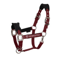 Nylonhalfter mit Führstrick und Fleece-Futter Equestro Schwarz