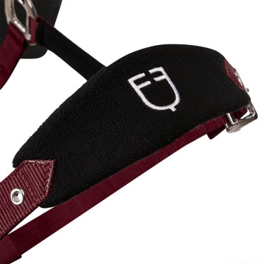 Licol en nylon avec longe et doublure en polaire Equestro Bordeaux