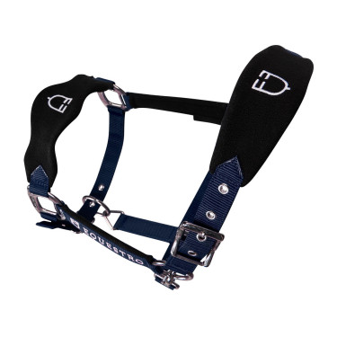 Nylonhalfter mit Führstrick und Fleece-Futter Equestro Marine Marineblau