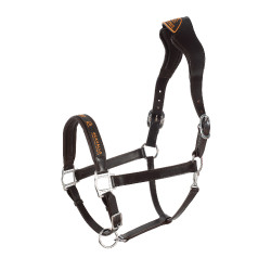 Lederhalfter mit ergonomischem Kälberschutz Acavallo Dunkelbraun