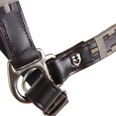 Lederhalfter mit geometrischem Polo-Muster Equestro Dunkelbraun