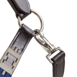 Lederhalfter mit geometrischem Polo-Muster Equestro Dunkelbraun