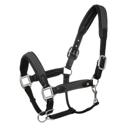 Lederhalfter mit Einsätzen aus geflochtenem Nylon Equestro
