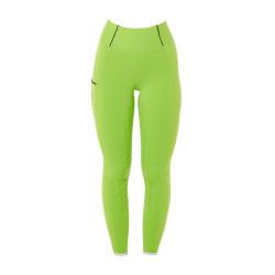 Mädchen-Leggings mit Grip und Equestro-Logo Limettengrün Gr&amp;amp;amp;amp;amp;amp;amp;amp;uuml;n