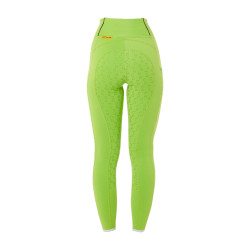 Mädchen-Leggings mit Grip und Equestro-Logo Limettengrün Gr&amp;amp;amp;amp;amp;amp;amp;amp;uuml;n