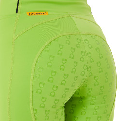 Mädchen-Leggings mit Grip und Equestro-Logo Limettengrün Gr&amp;amp;amp;amp;amp;amp;amp;amp;uuml;n