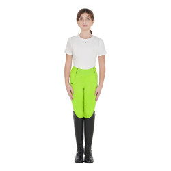 Mädchen-Leggings mit Grip und Equestro-Logo Limettengrün Gr&amp;amp;amp;amp;amp;amp;amp;amp;uuml;n