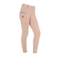 Mädchen-Leggings mit Grip und Equestro-Logo Rosen-Cameo Rosa