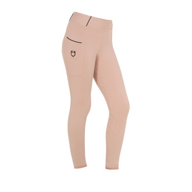 Mädchen-Leggings mit Grip und Equestro-Logo Mädchen-Leggings mit Grip und Equestro-Logo