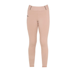 Mädchen-Leggings mit Grip und Equestro-Logo Rosen-Cameo Rosa
