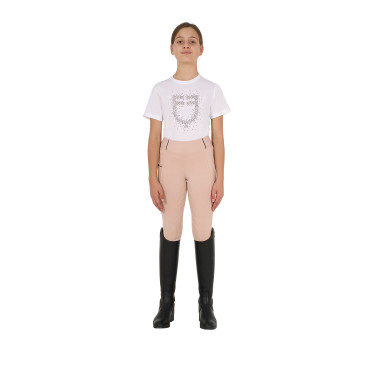 Mädchen-Leggings mit Grip und Equestro-Logo Mädchen-Leggings mit Grip und Equestro-Logo