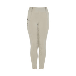 Mädchen-Leggings mit Grip und Equestro-Logo Oxford-Tan Rosa